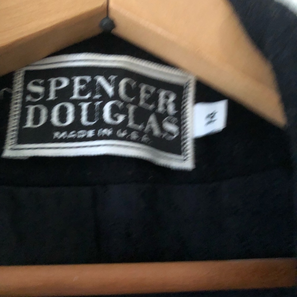 SPENCER DOUGLAS FORSTMANN WOOL BLND BLCK W/BRWN COLLAR & CUFFS USA MADE - Picture 6 of 13